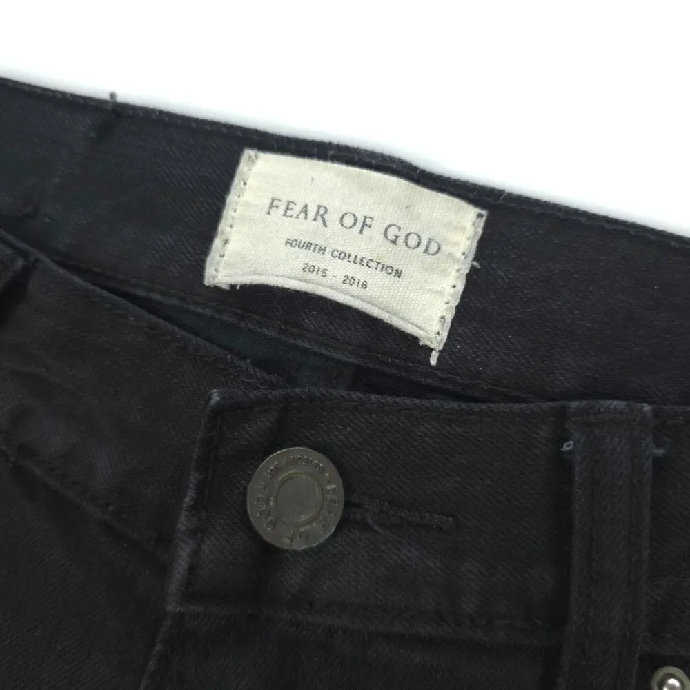 FEAR OF GOD Fourth Collection Distressed Selvedge Skinny Jeans 90s Y2k Grunge